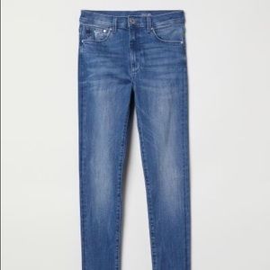 High Waisted Stretch Blue Skinny Jeans